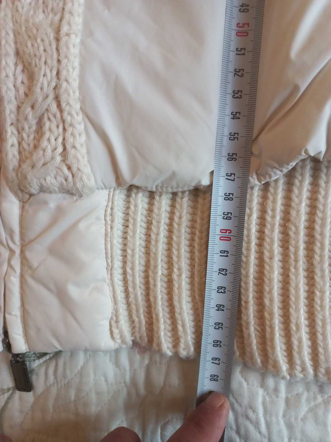 Krem örgü detaylı Kapüşonlu Mont — görsel 14/14