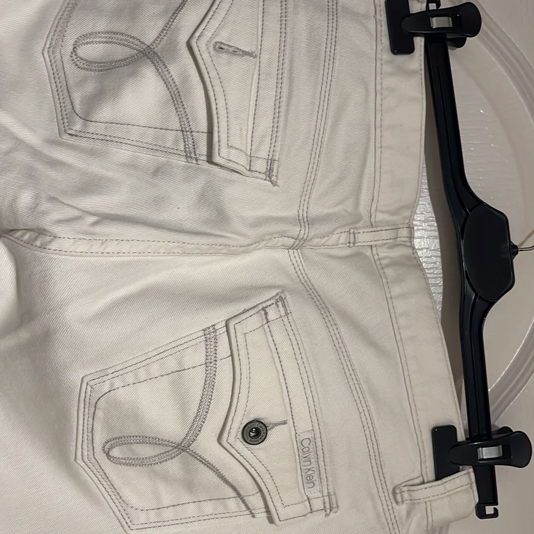 Beyaz Calvin Klein Flare Jean Pantolon — görsel 3/5