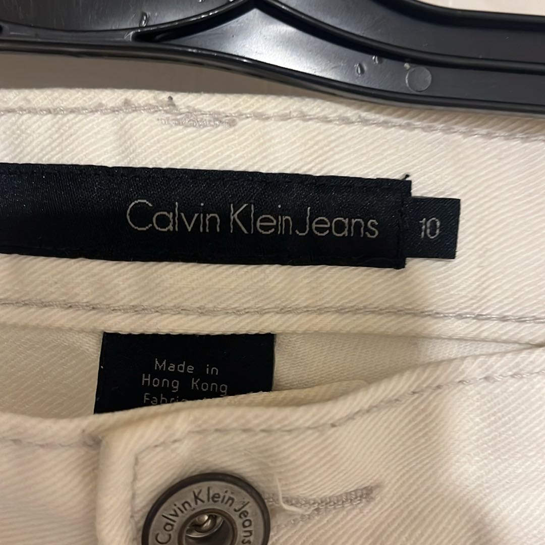 Beyaz Calvin Klein Flare Jean Pantolon — görsel 2/5