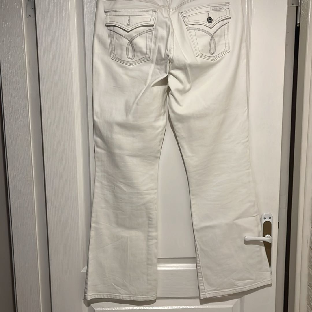 Beyaz Calvin Klein Flare Jean Pantolon — görsel 4/5