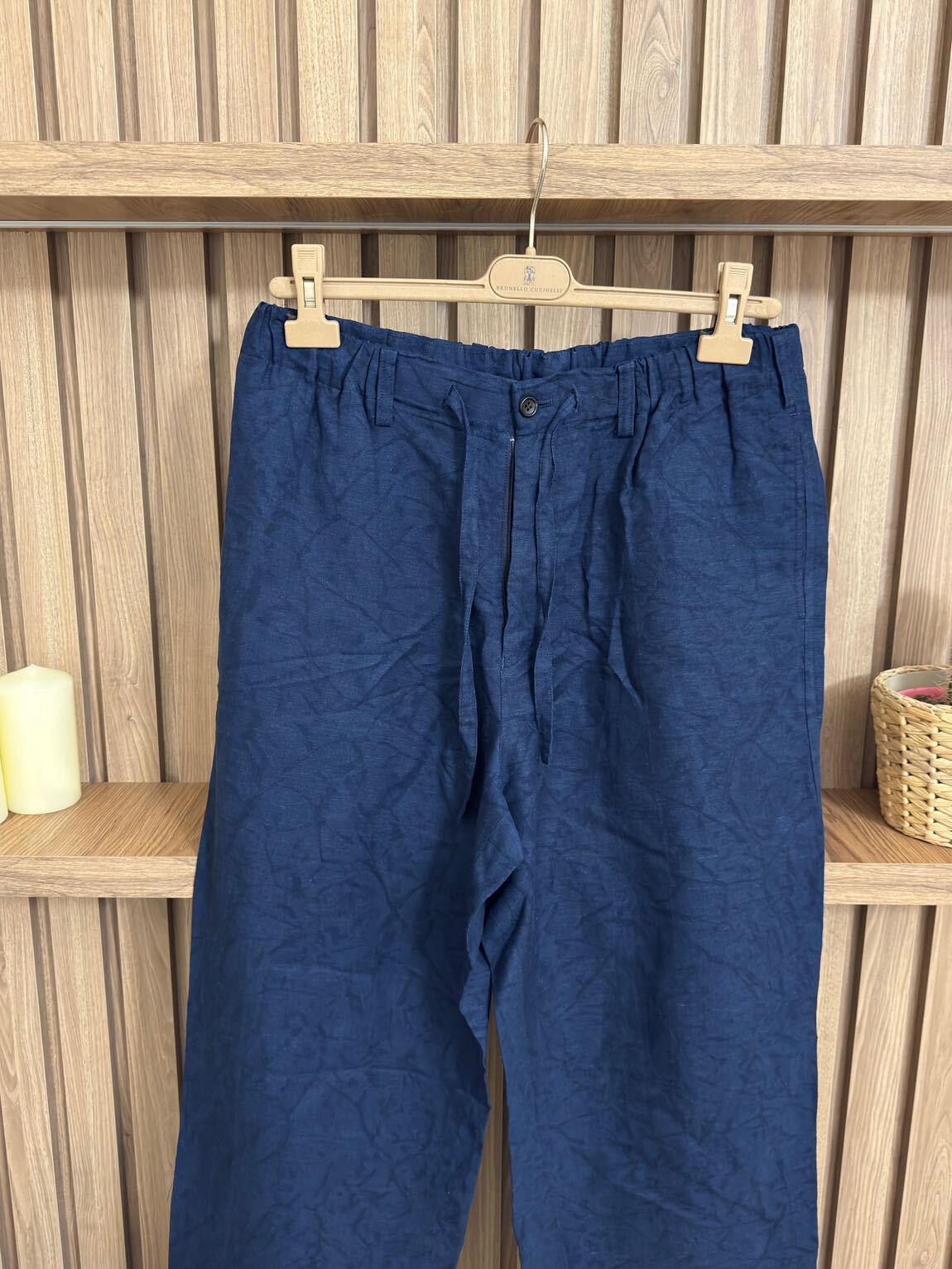 ISSEY MIYAKE Lacivert Keten Pantolon — görsel 3/6