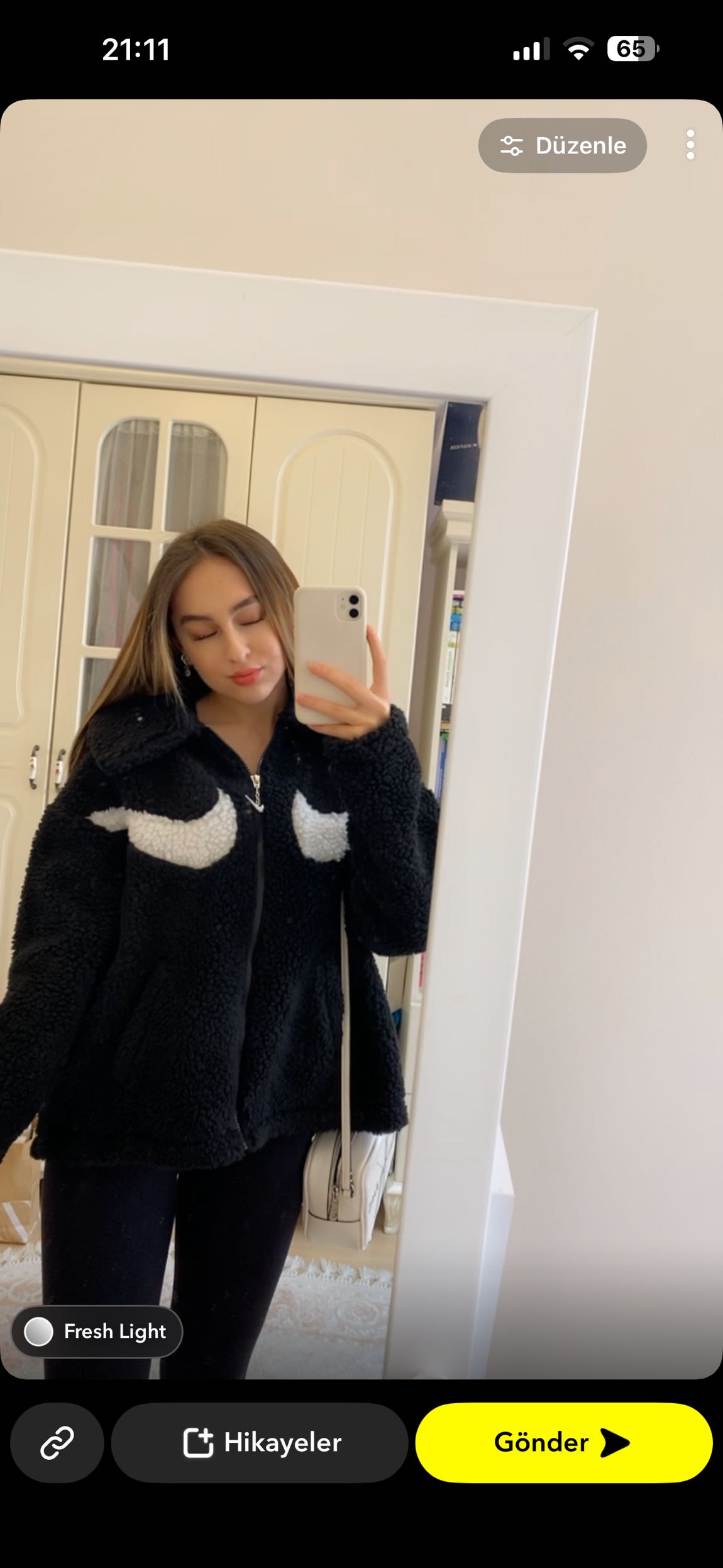 Nike Siyah Peluş Sweatshirt — görsel 2/4
