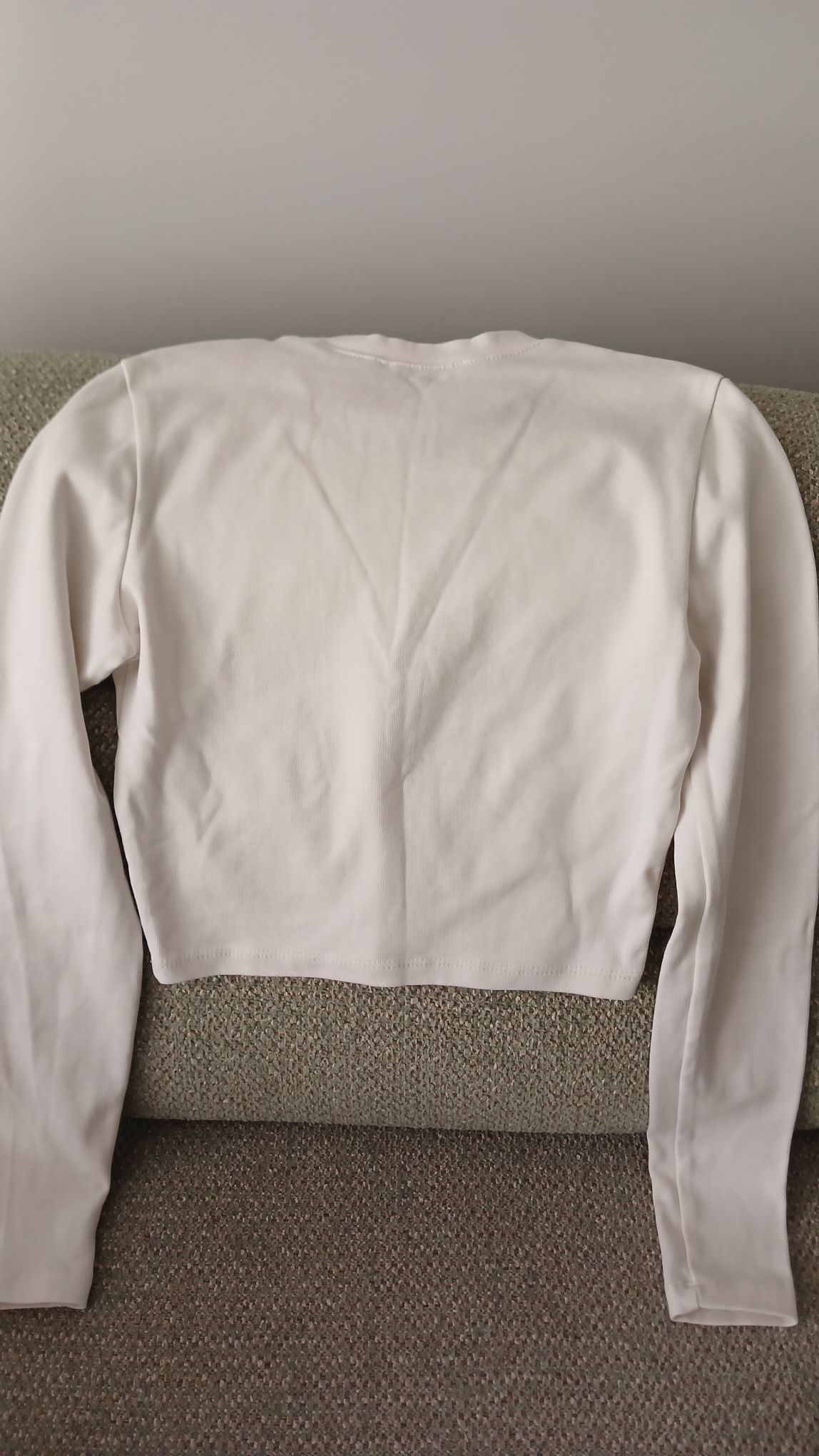 Çilek Desenli Beyaz crop Sweatshirt — görsel 2/3