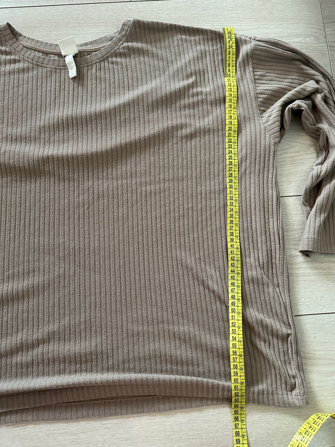 H&M Bej Fitilli Tişört — görsel 7/8
