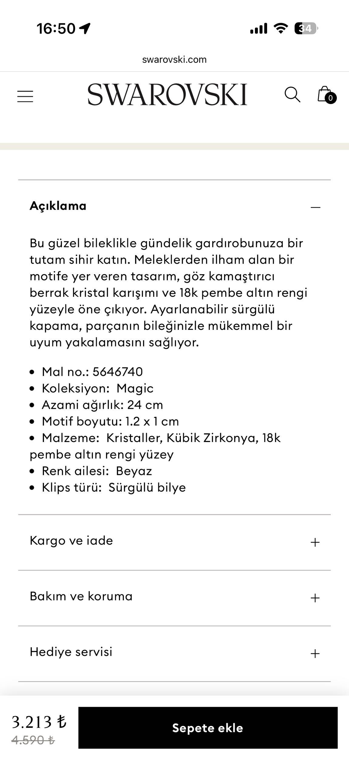 Swarovski Melek Magic Bileklik — görsel 7/7