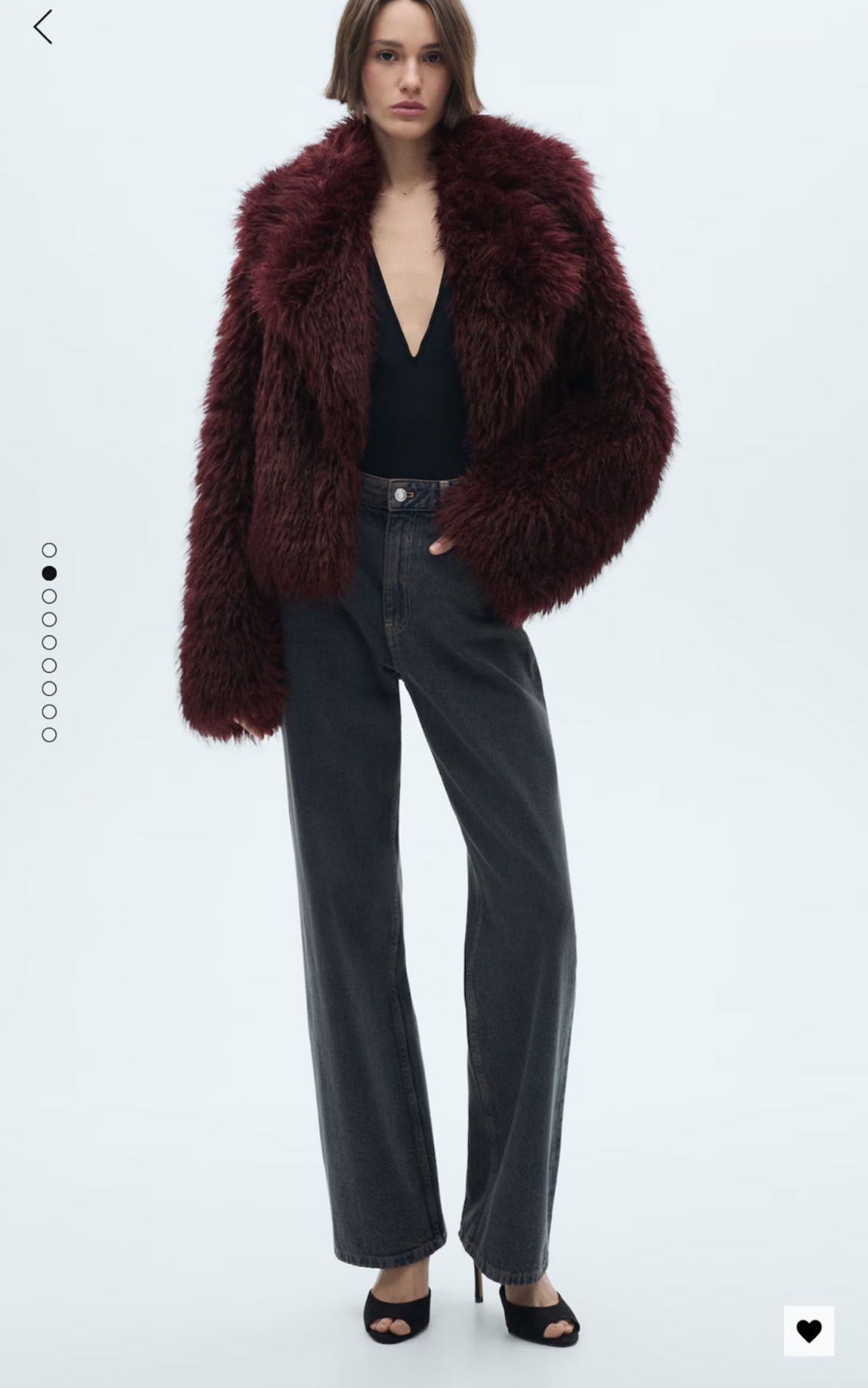 Koyu Bordo Peluş Mont — görsel 2/5
