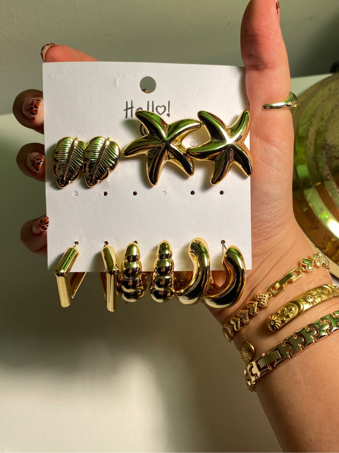 Gold 10’lu Küpe Seti — görsel 6/6