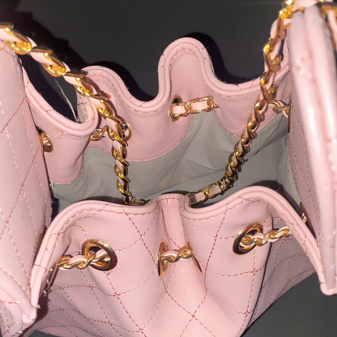 Pembe Kapitone Çanta — görsel 4/4
