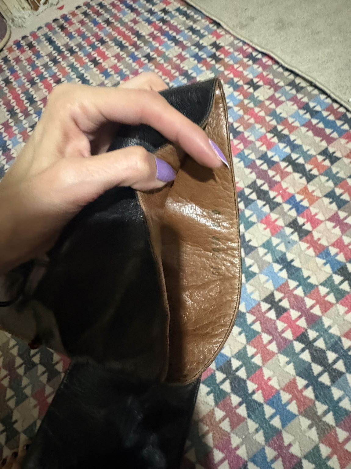 Siyah gerçek deri uzun çizme — görsel 4/8