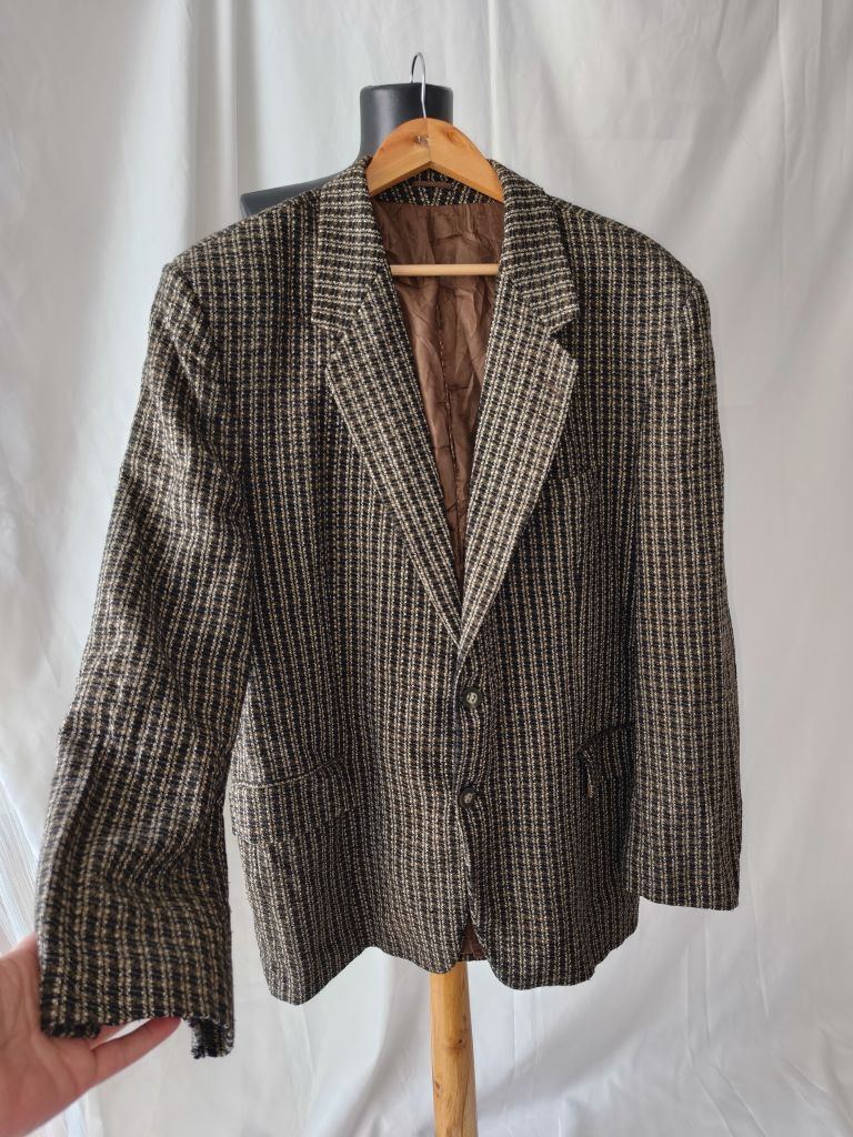 Unisex vintage Desenli yün Blazer Ceket — görsel 11/19