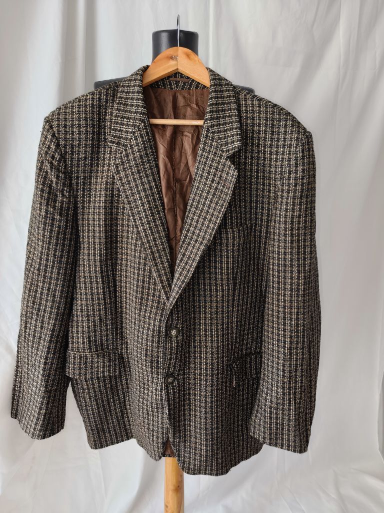 Unisex vintage Desenli yün Blazer Ceket — görsel 9/19