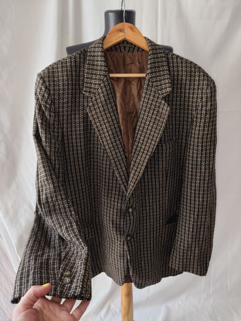 Unisex vintage Desenli yün Blazer Ceket — görsel 12/19