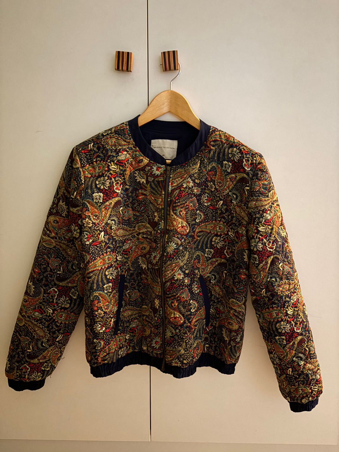 Mudo Collection Şal Desenli Bomber Ceket — görsel 3/4