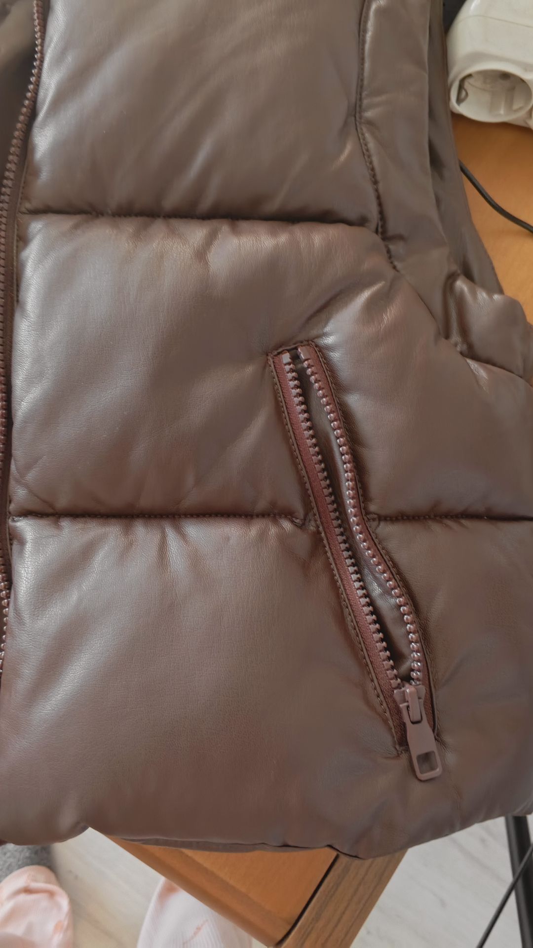 Kahverengi Deri Yelek — görsel 7/10