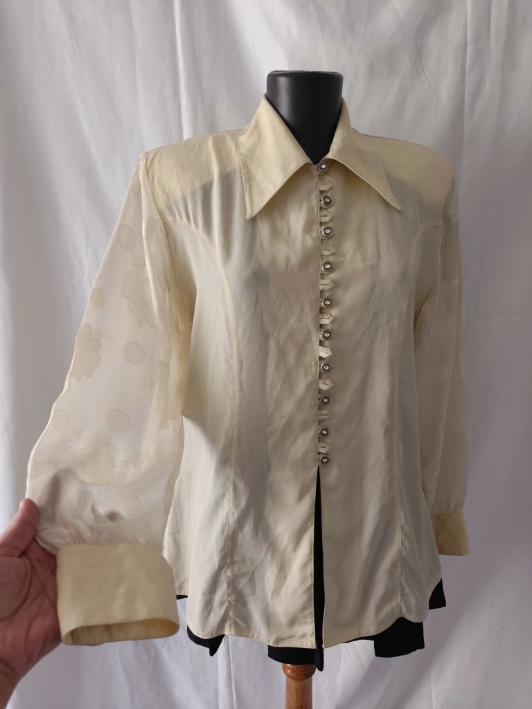 Vintage premium Krem Nakışlı Gömlek — görsel 7/18