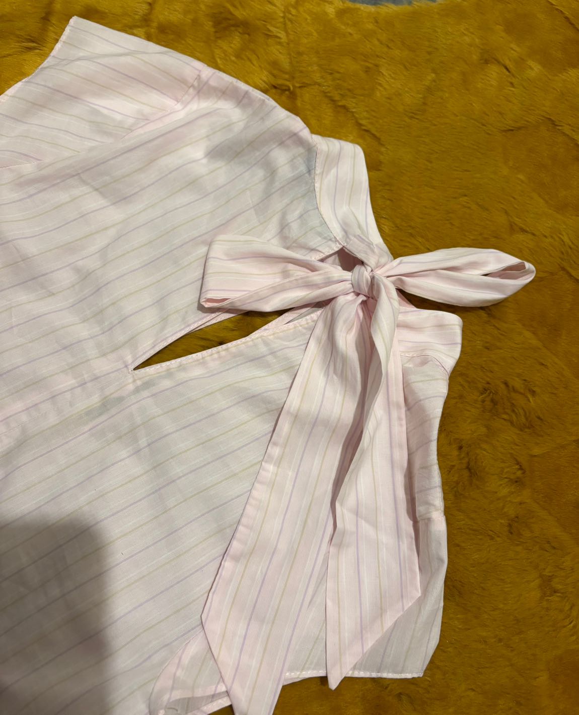 Zara Pembe, Dekolteli Çizgili Gömlek — görsel 7/8