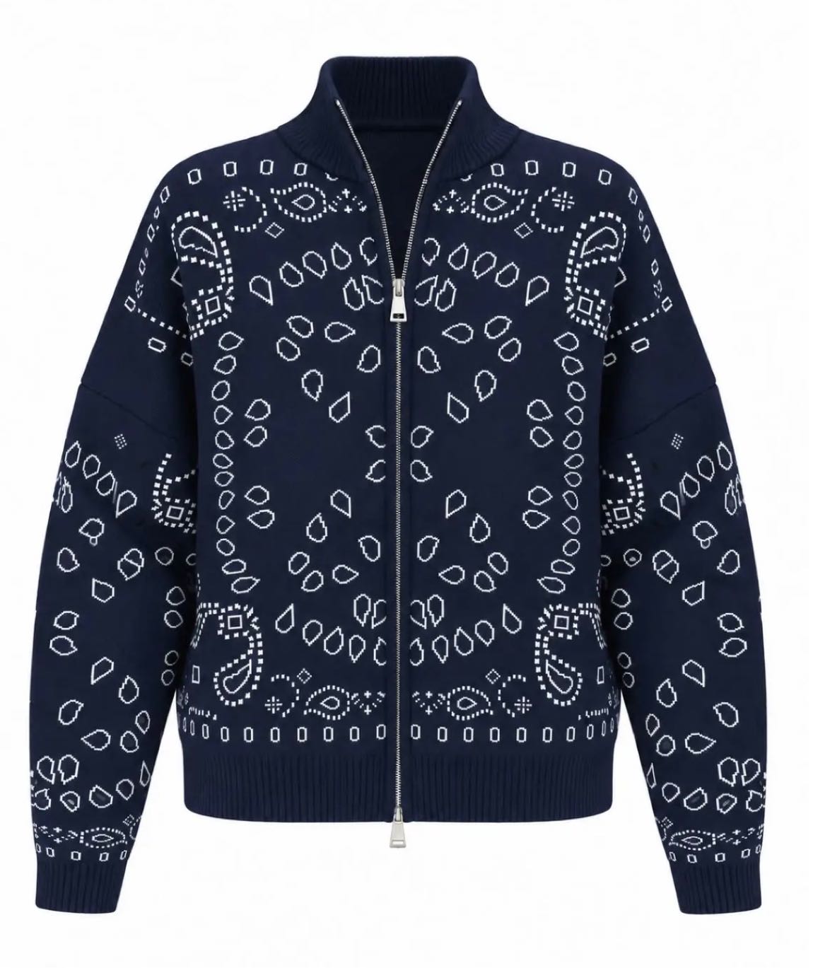 Lacivert Cardigan Kujten Fermuarlı Hırka — görsel 2/3