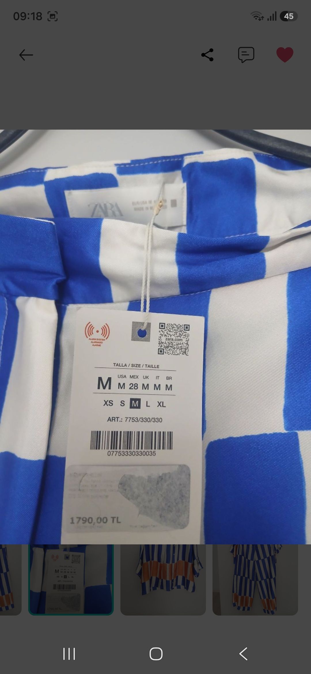 Zara Çizgili İkili Takım m beden — görsel 17/19