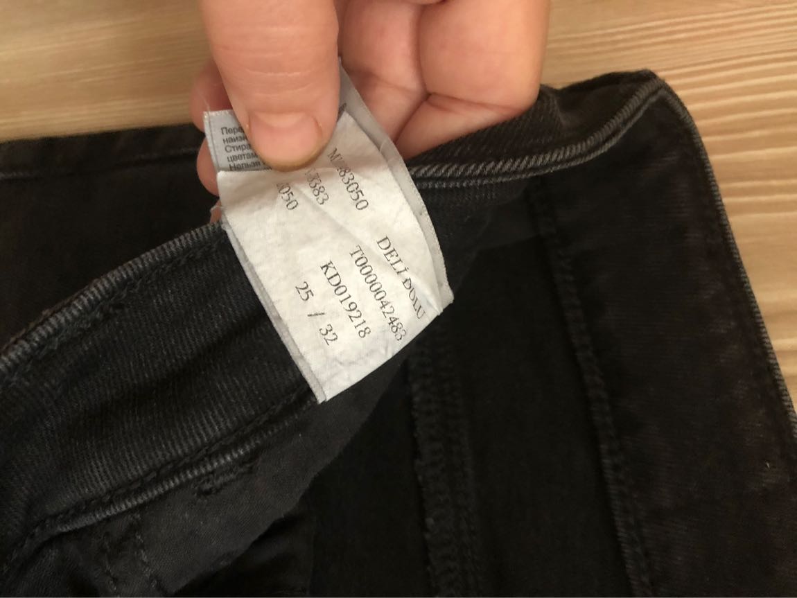 Mavi Siyah Jean Bol Paça Pantolon — görsel 5/6