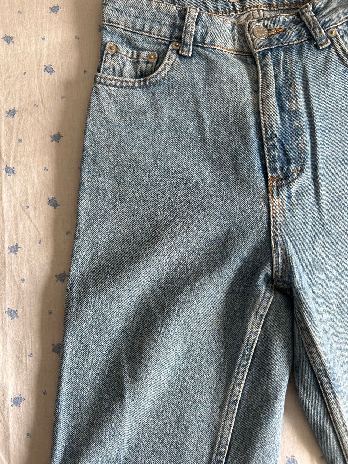 Bershka Mavi Straight Fit Jean Pantolon — görsel 5/5
