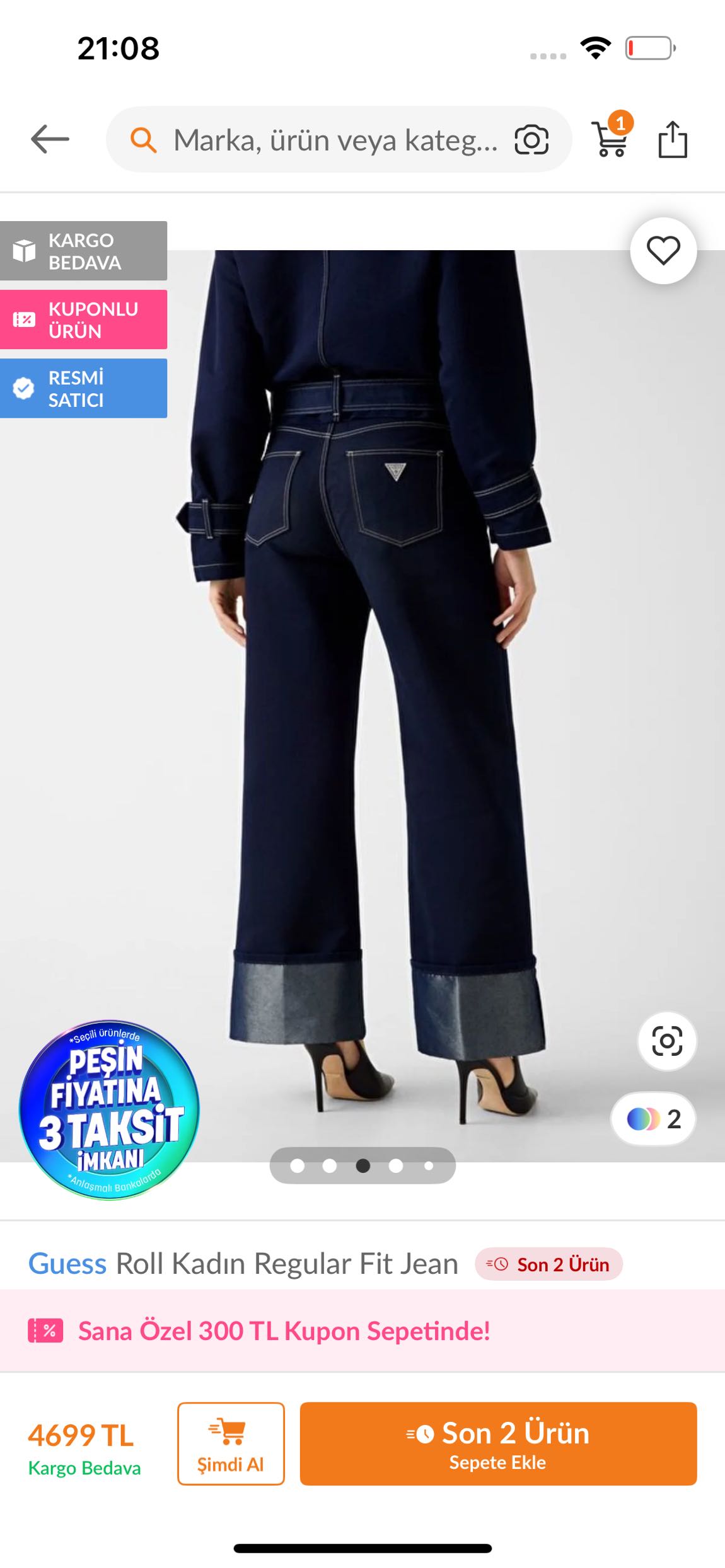 Guess Kadın Jean Pantolon — görsel 2/5