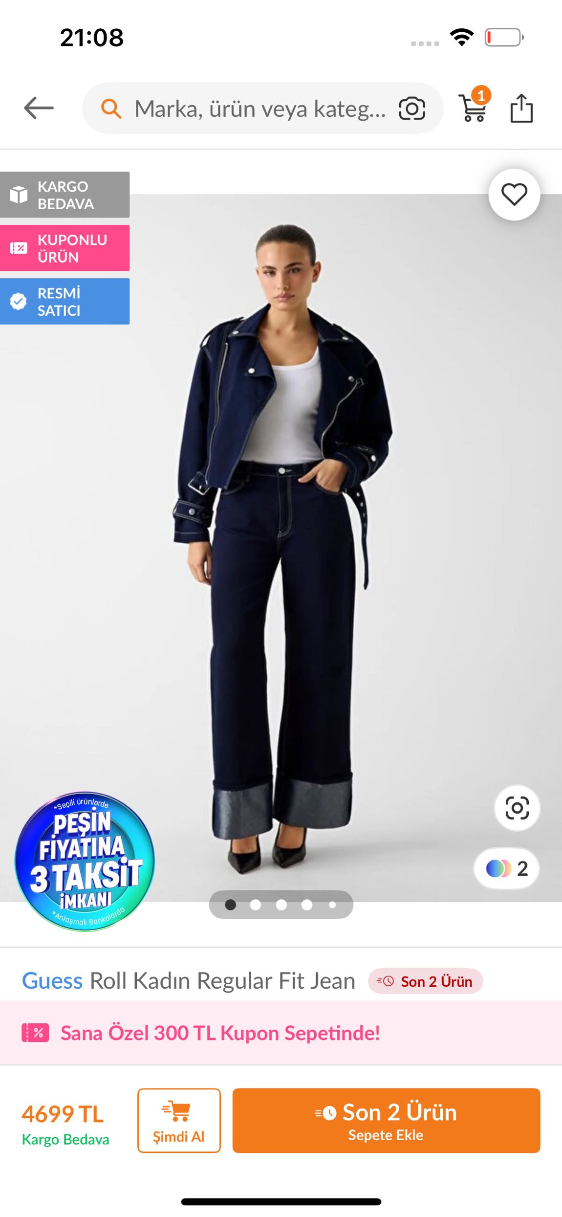Guess Kadın Jean Pantolon — görsel 3/5