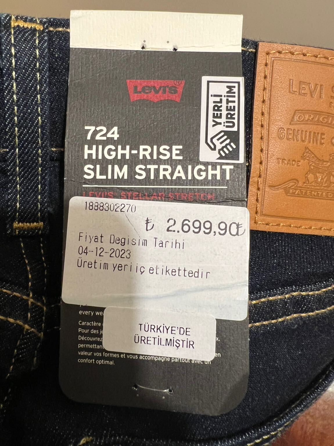 Levis 724 high rise straight 27 x 30 — görsel 5/7