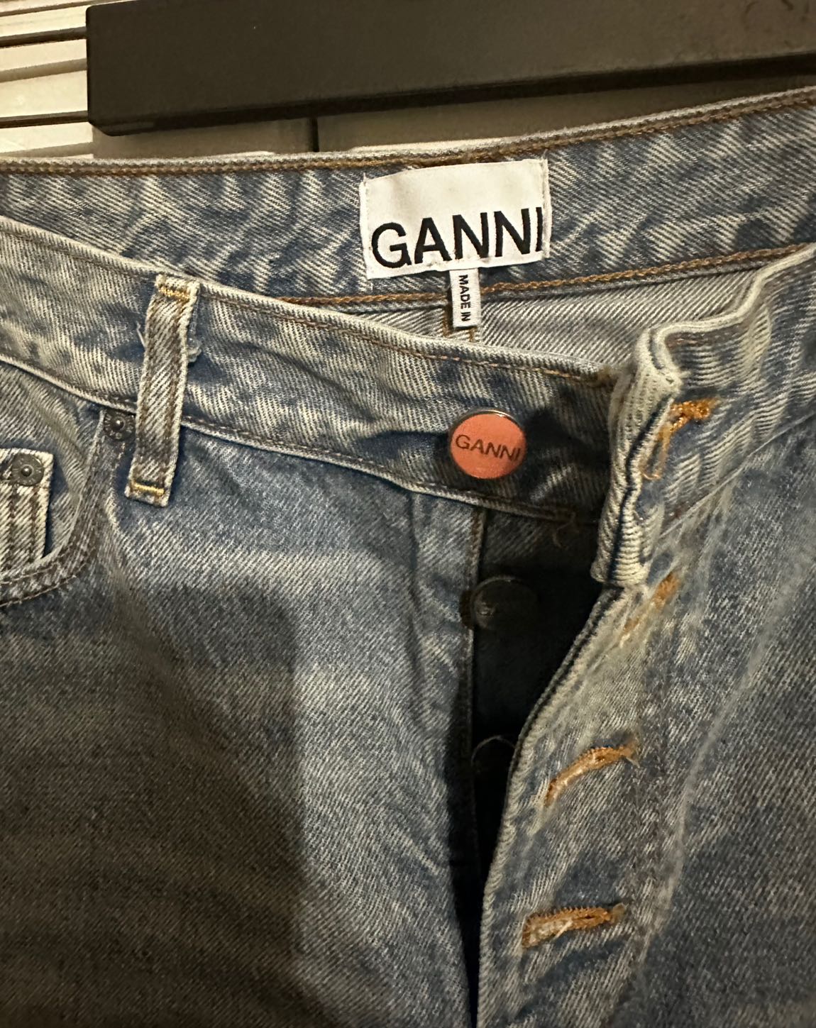 GANNI Mavi Yüksek Bel Kot Pantolon 30/32 — görsel 6/8