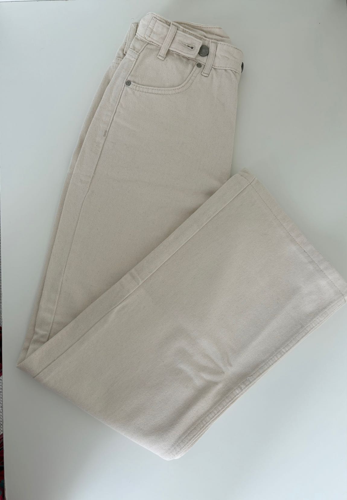 Ekru Geniş Paça Jean Pantolon — görsel 4/4