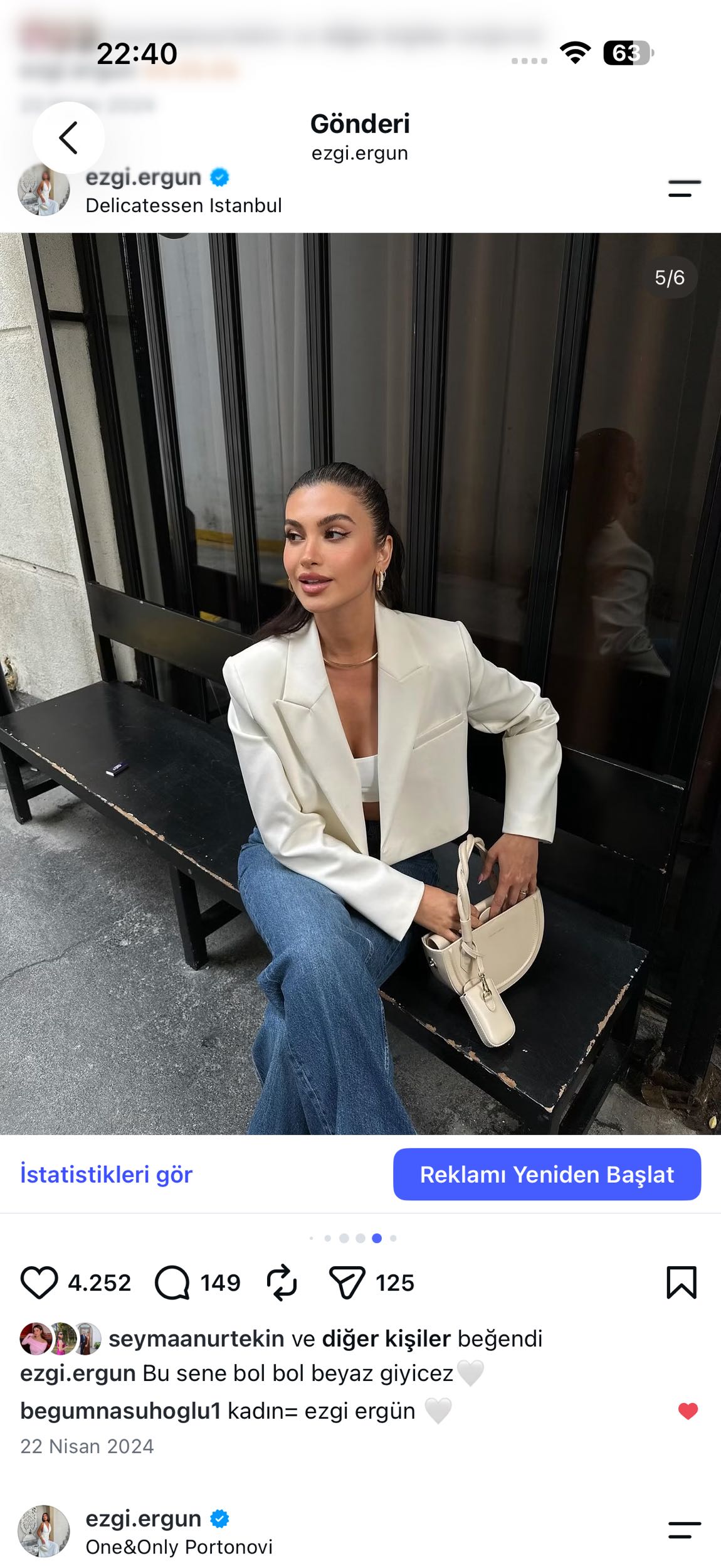 Krem Crop Blazer Ceket — görsel 4/4
