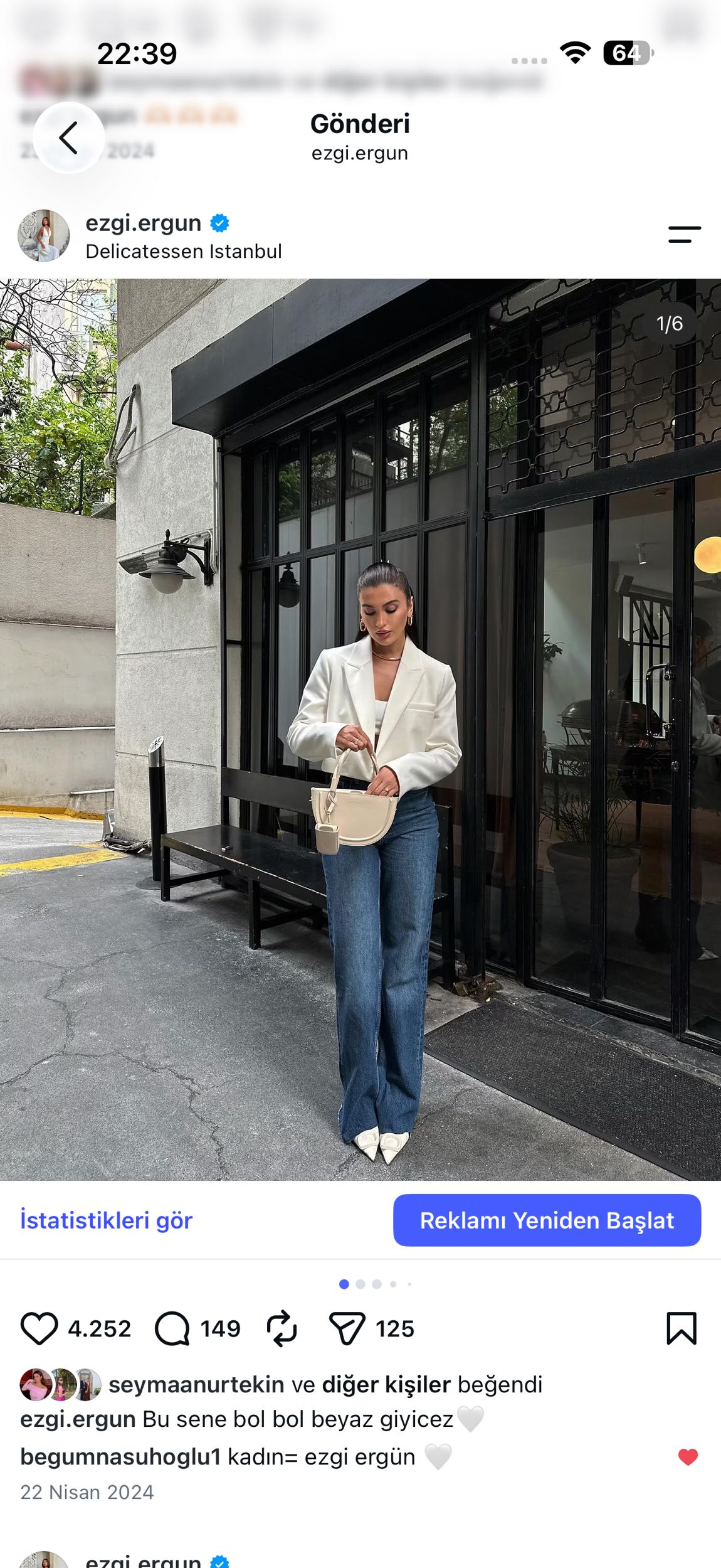 Krem Crop Blazer Ceket — görsel 3/4