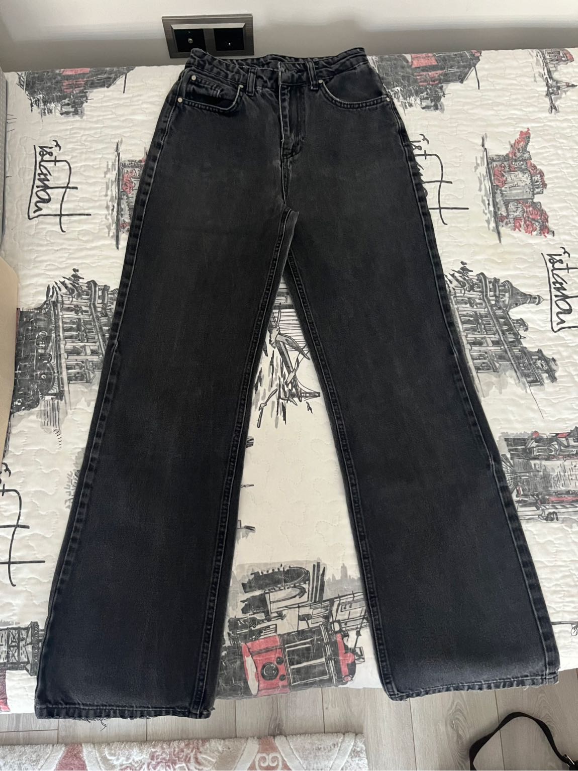TRENDYOL MİLLA Siyah Geniş Paça Jean — görsel 3/6