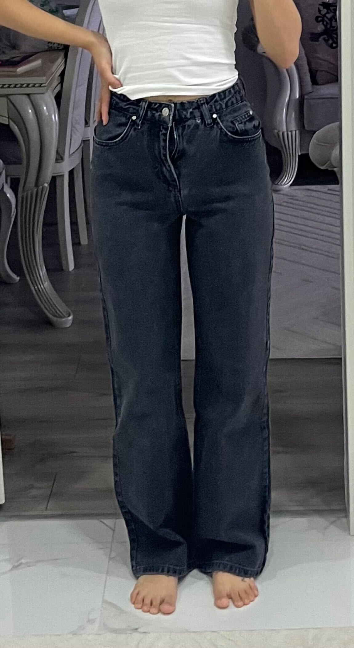 TRENDYOL MİLLA Siyah Geniş Paça Jean — görsel 5/6