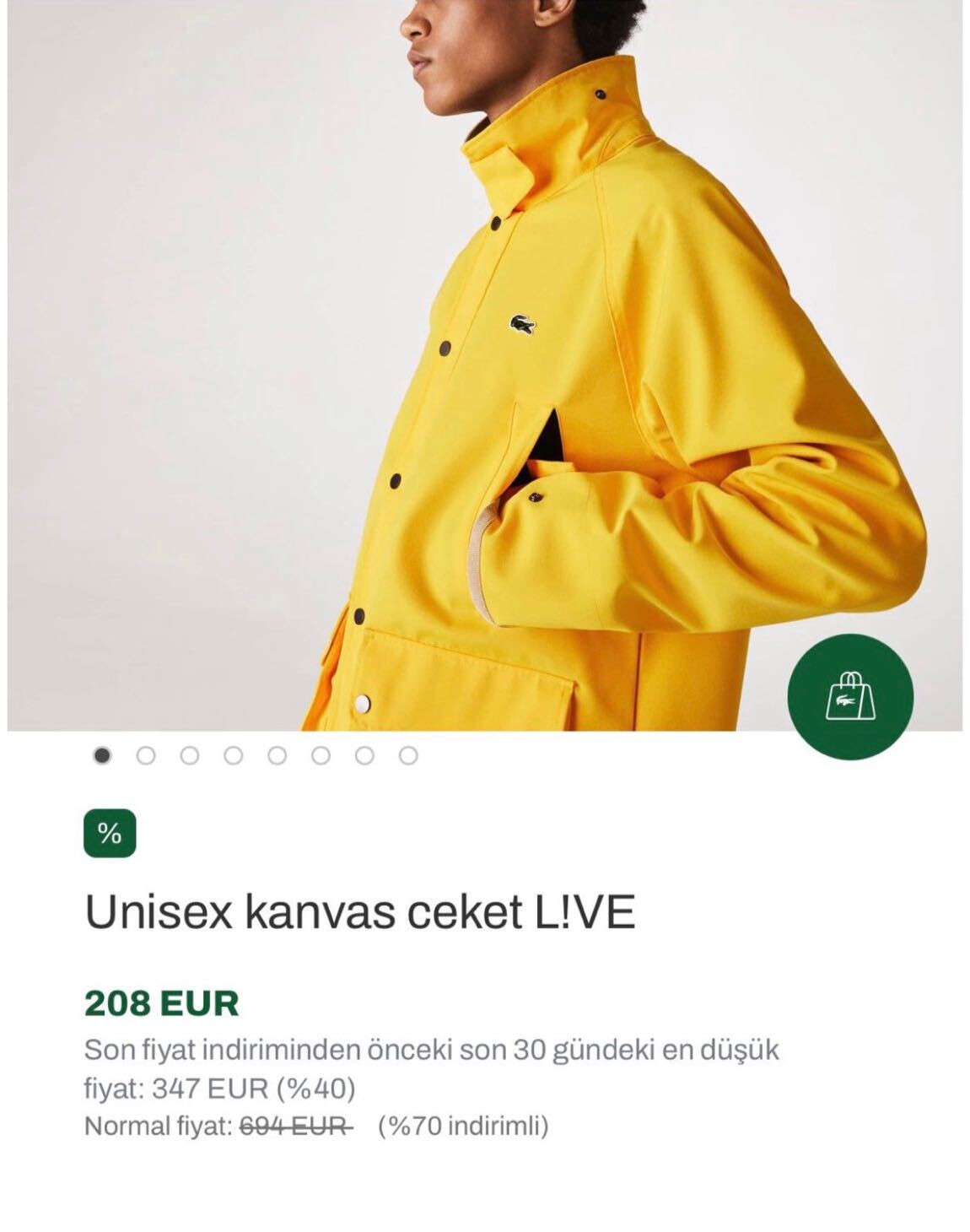 Unisex Lacoste Sarı Mont — görsel 8/8