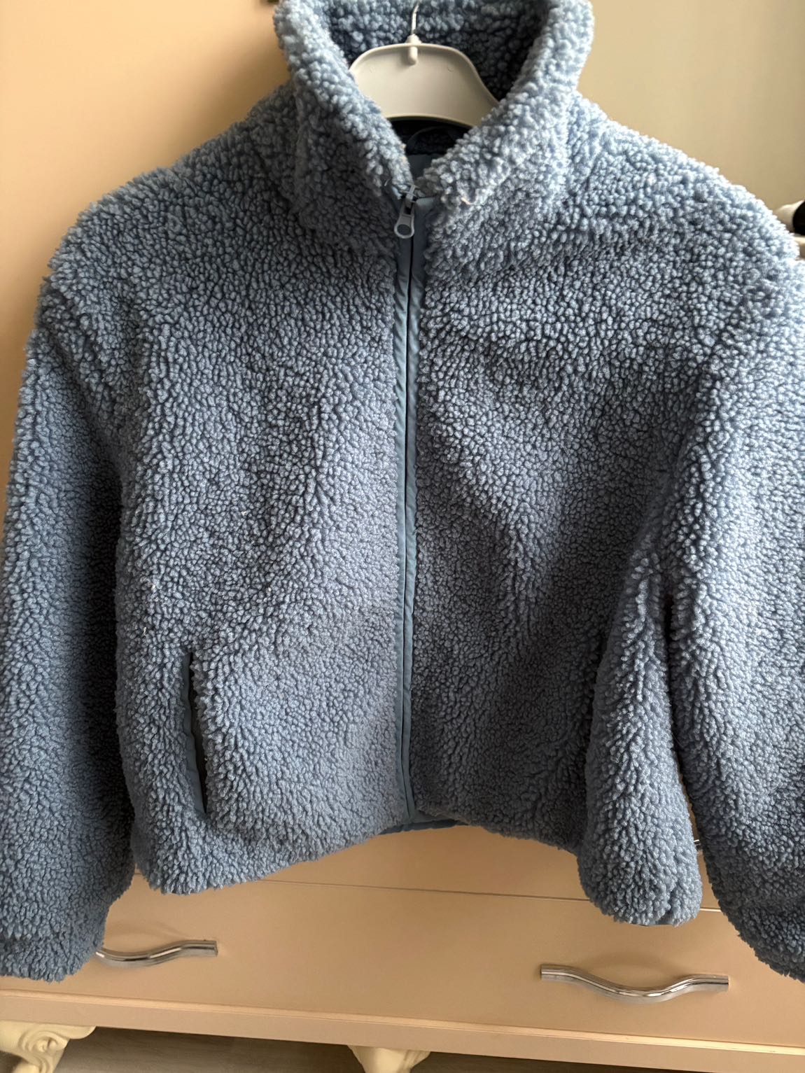 Stradivarius mavi peluş mont — görsel 5/5