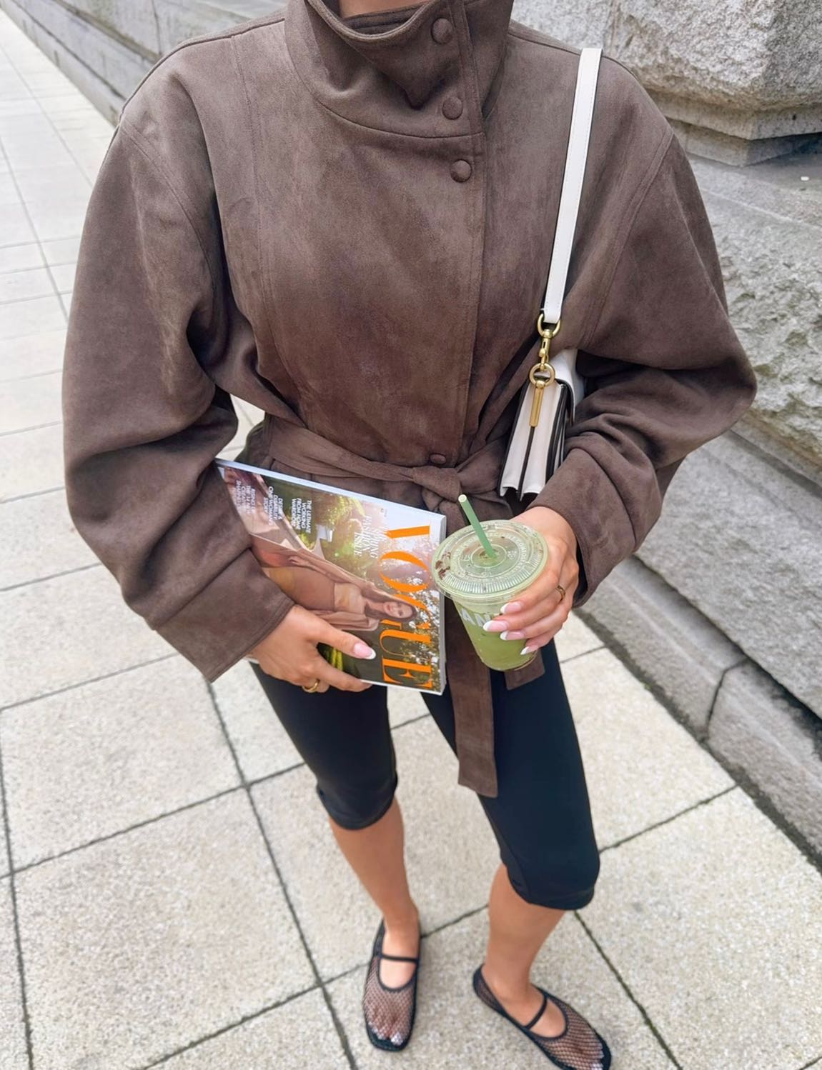 Zara kemerli suni süet ceket — görsel 5/13