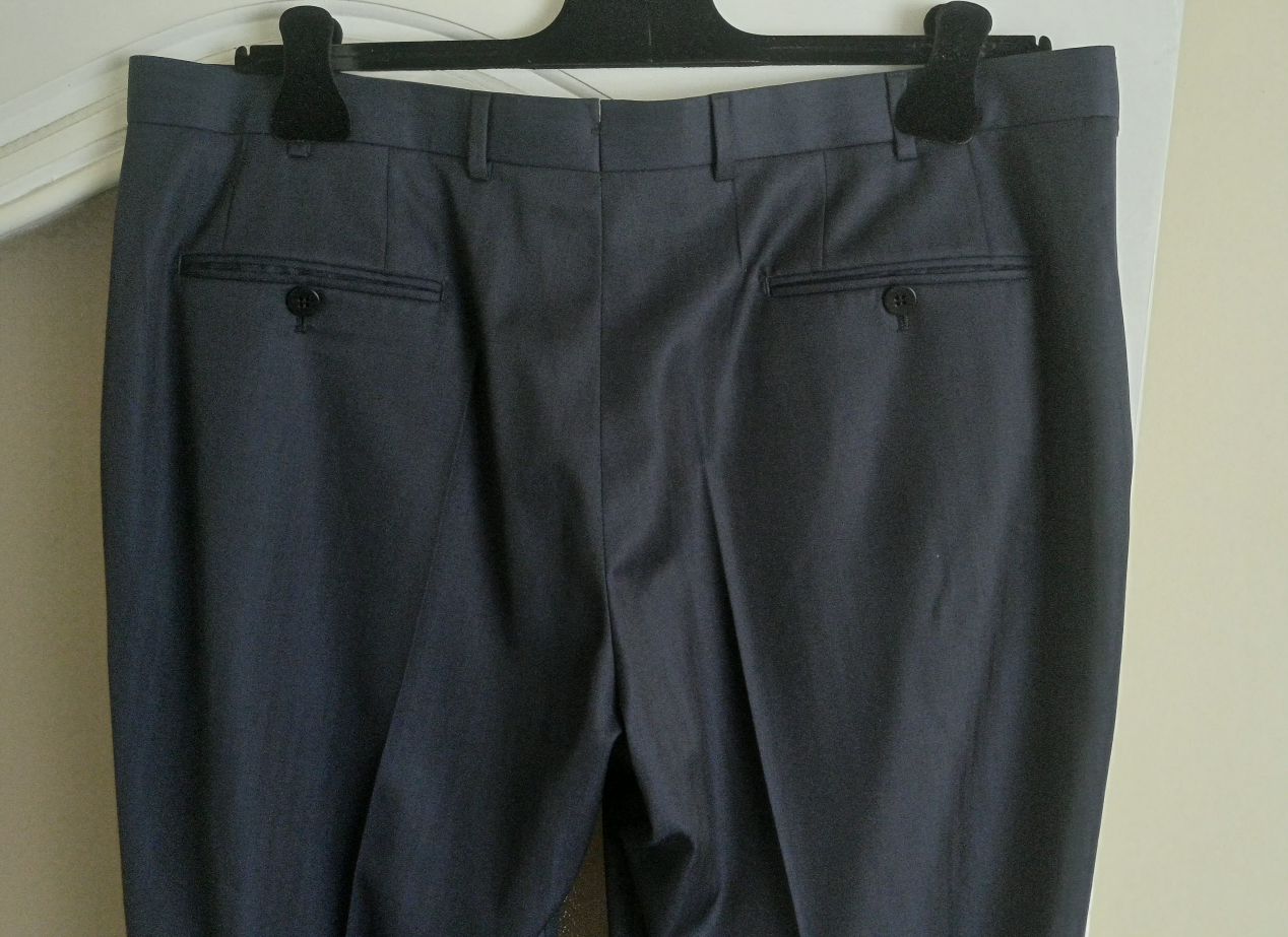 Isaia Lacivert Çizgili Klasik Pantolon — görsel 4/7