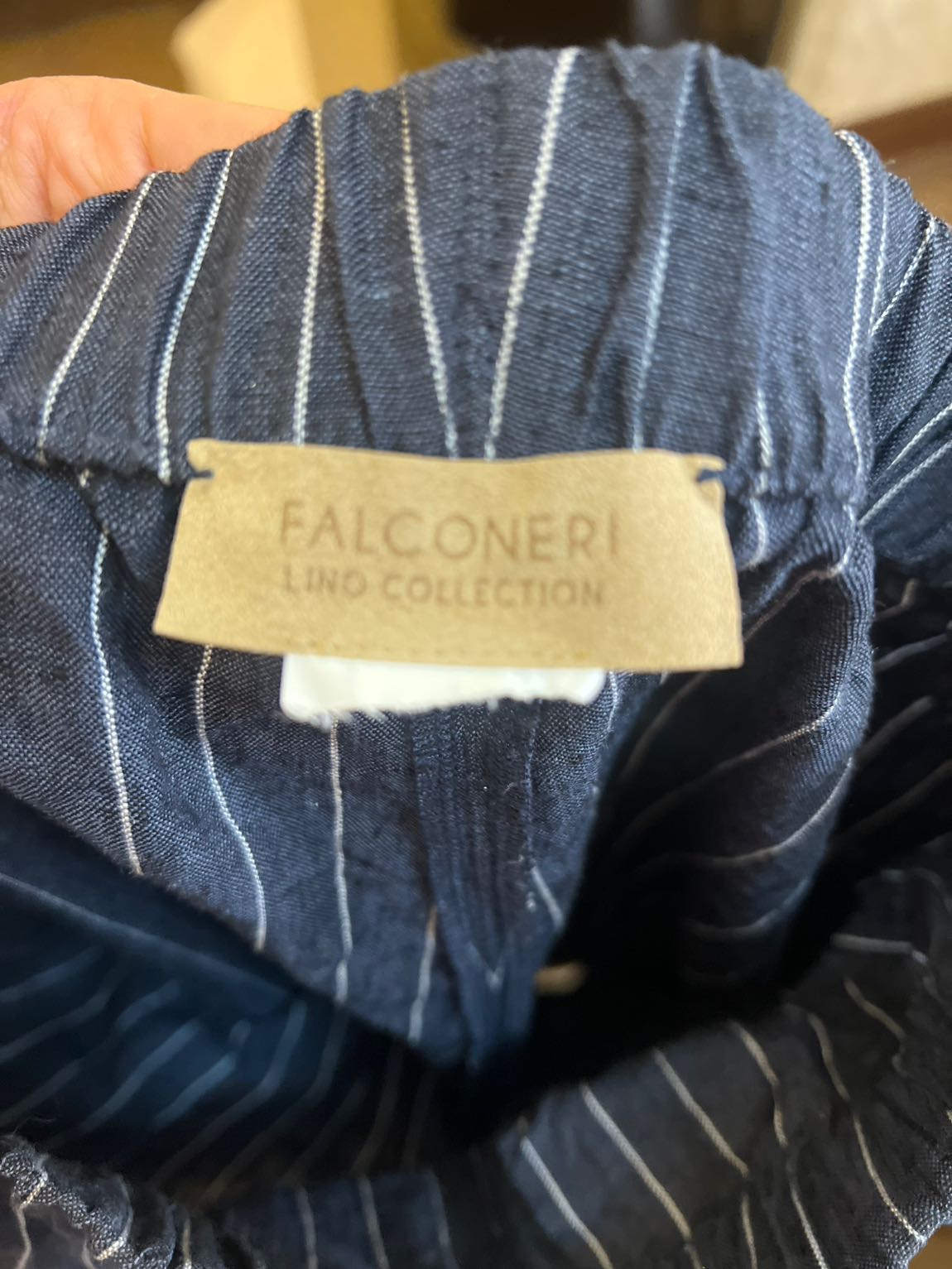 Falconeri Keten Çizgili LacivertPantolon — görsel 6/6