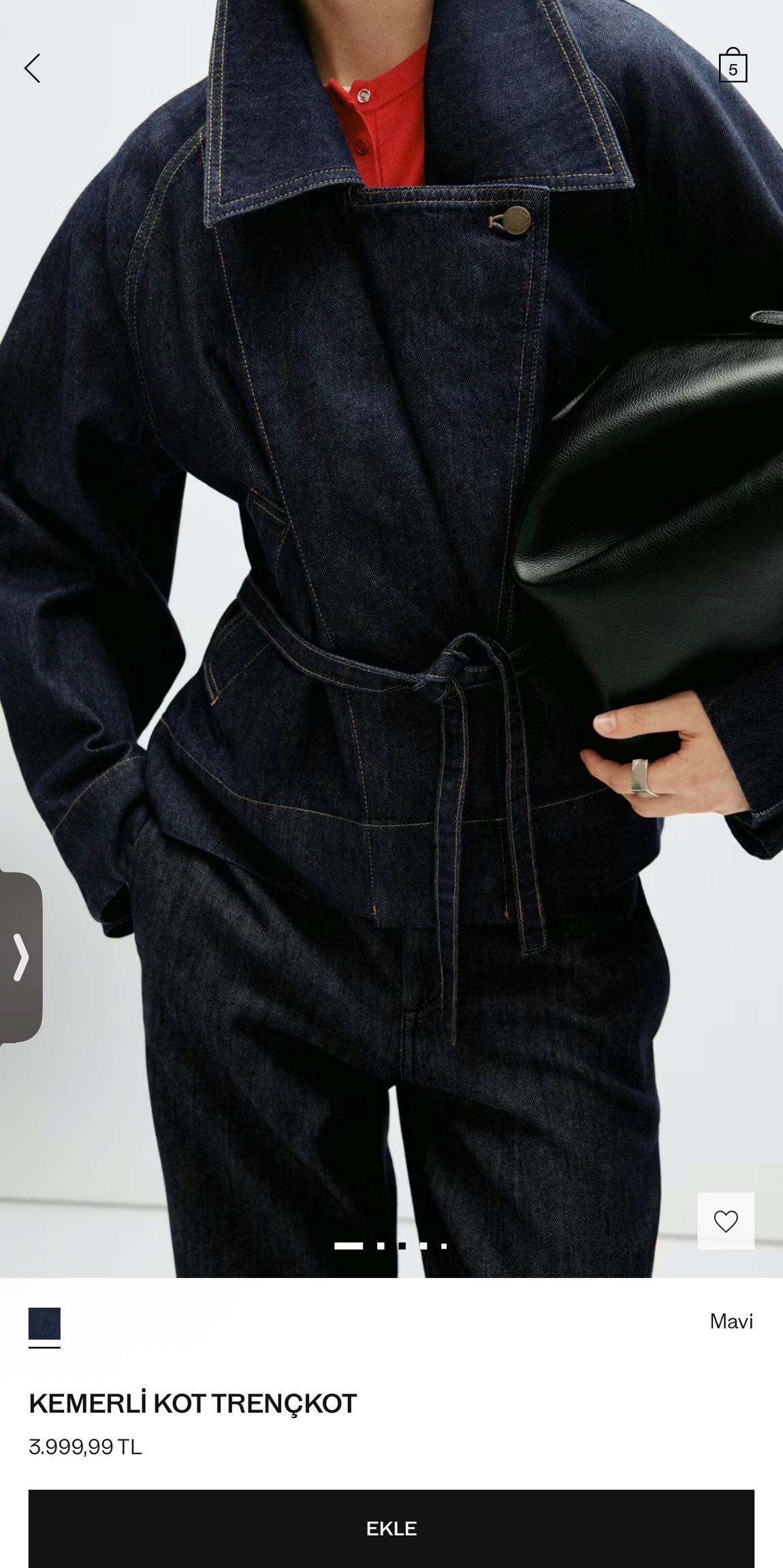 Mango Lacivert Denim Ceket — görsel 2/4