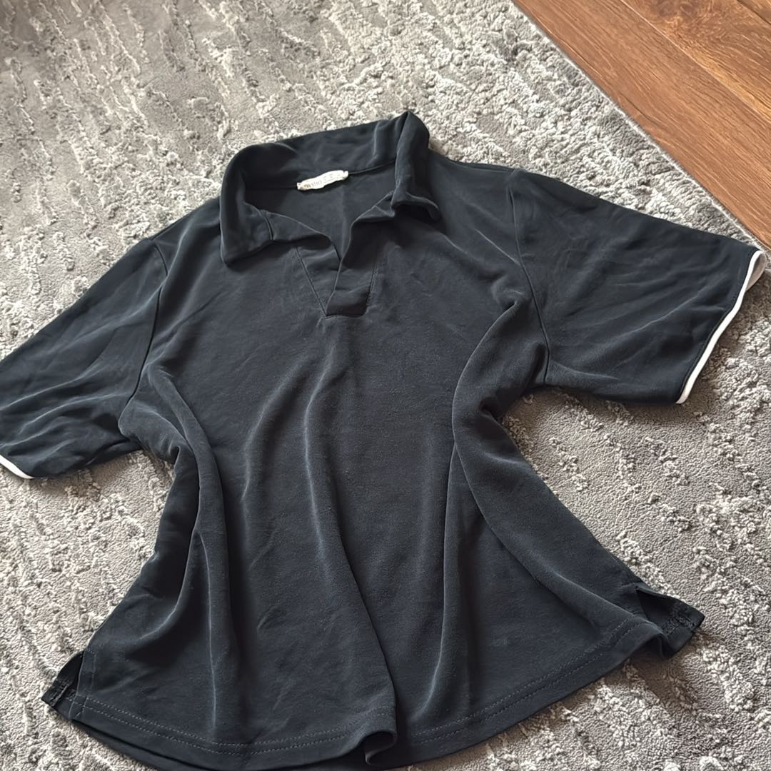 Oysho Lacivert Polo Yaka Tişört — görsel 2/3