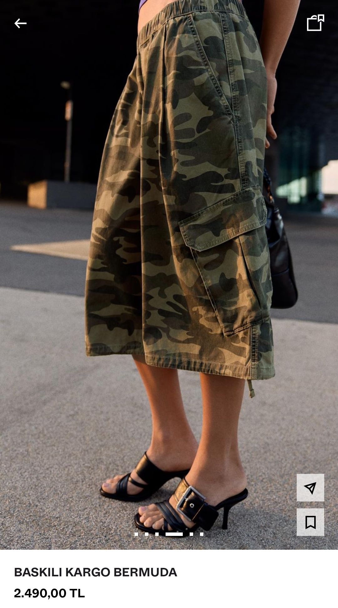 Bershka Kamuflaj Kargo Bermuda — görsel 2/6
