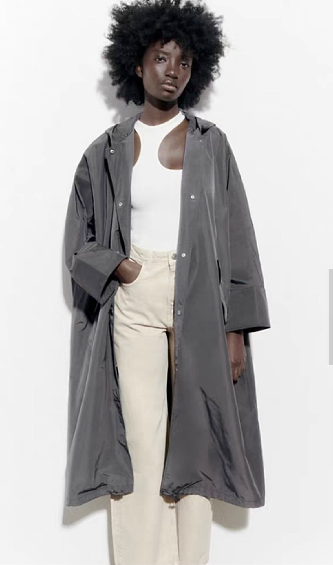 Zara Oversize Yağmurluk — görsel 2/10