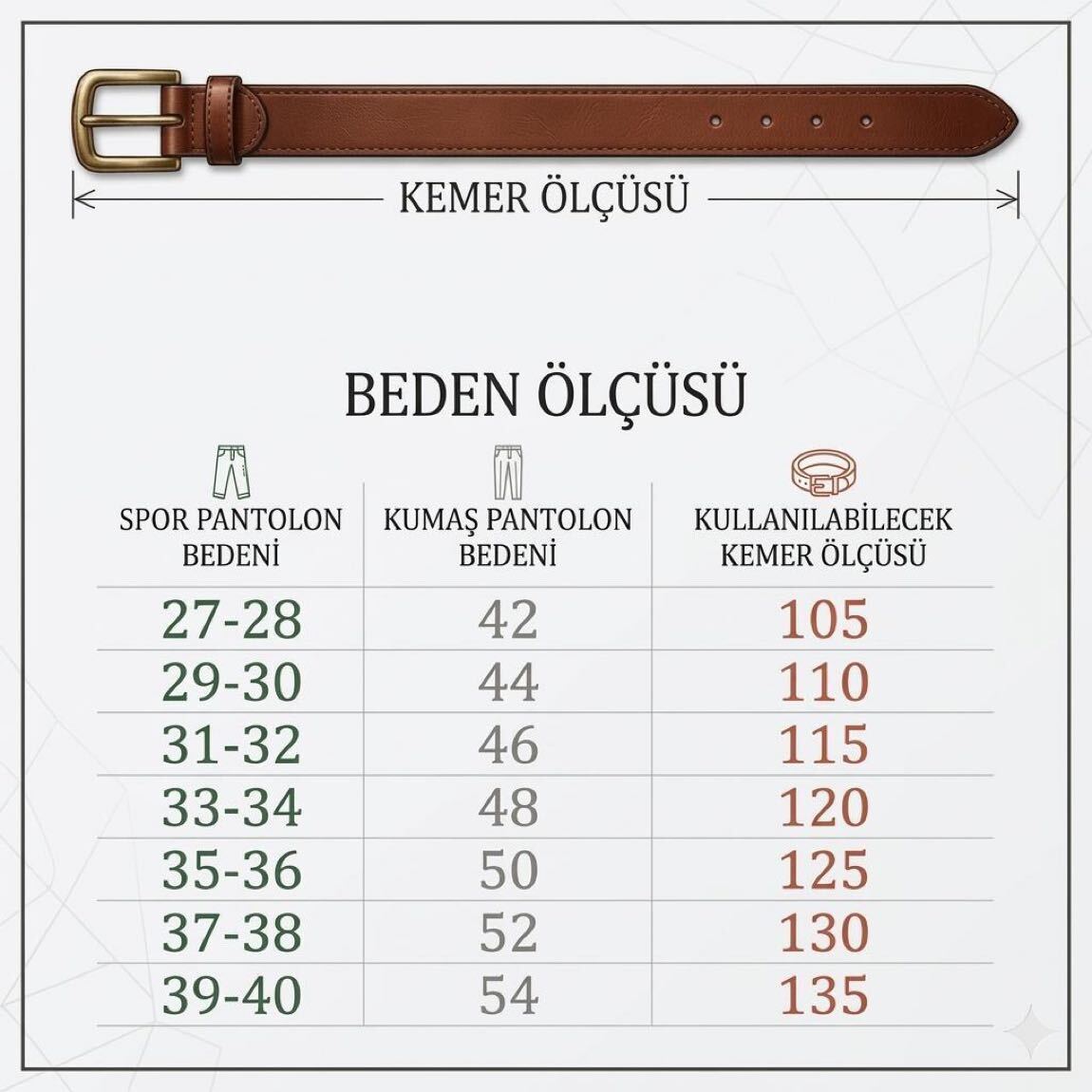 Çift taraflı deri kemer — görsel 2/6