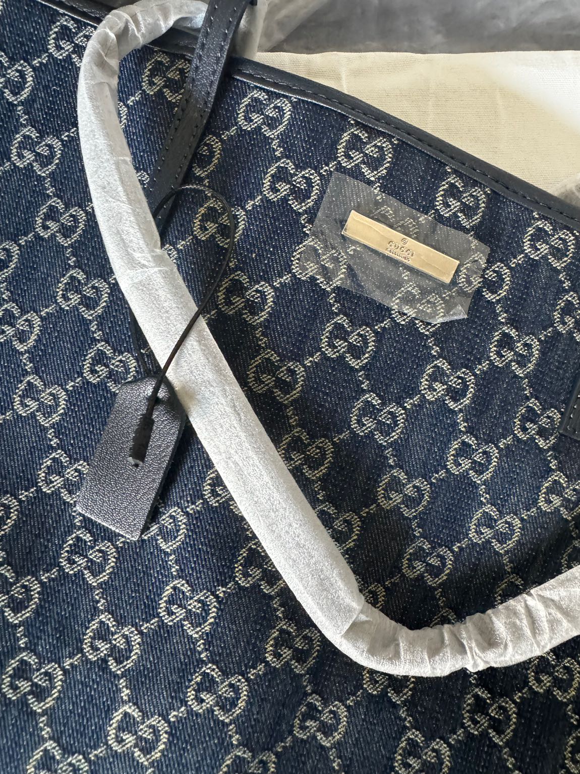 Gucc* monograme tote jean çanta — görsel 6/13