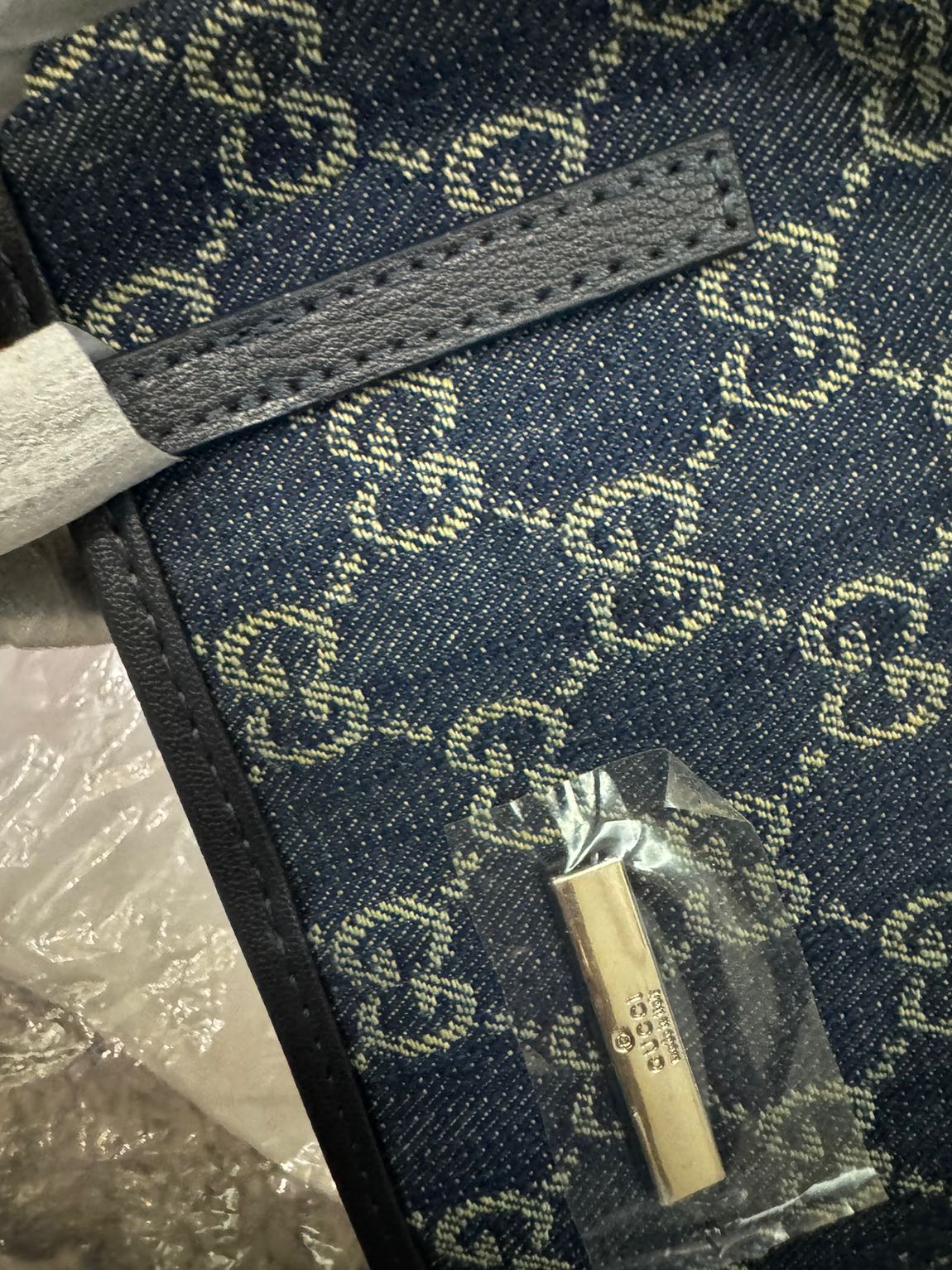 Gucc* monograme tote jean çanta — görsel 8/13