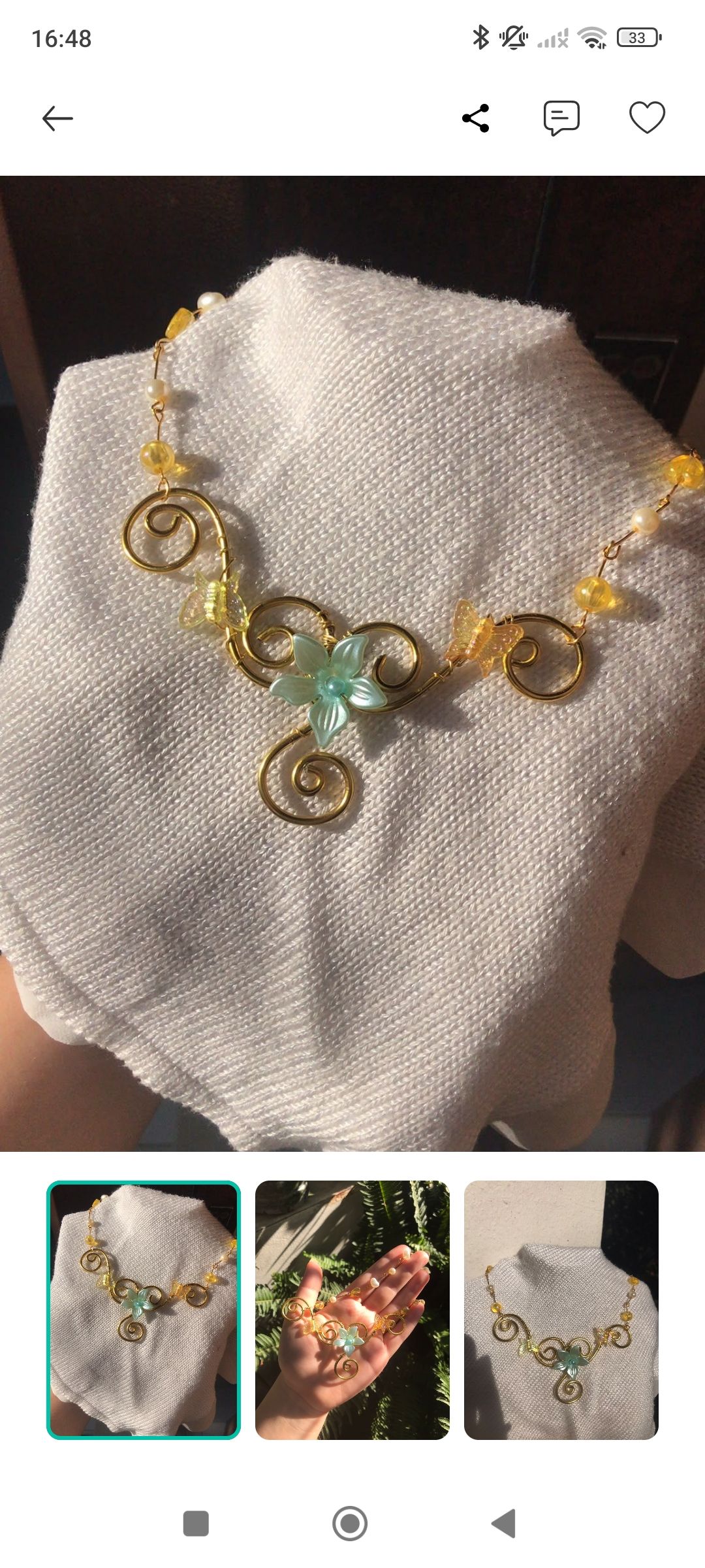 Fairycore sarmal Kolye💛 — görsel 2/3