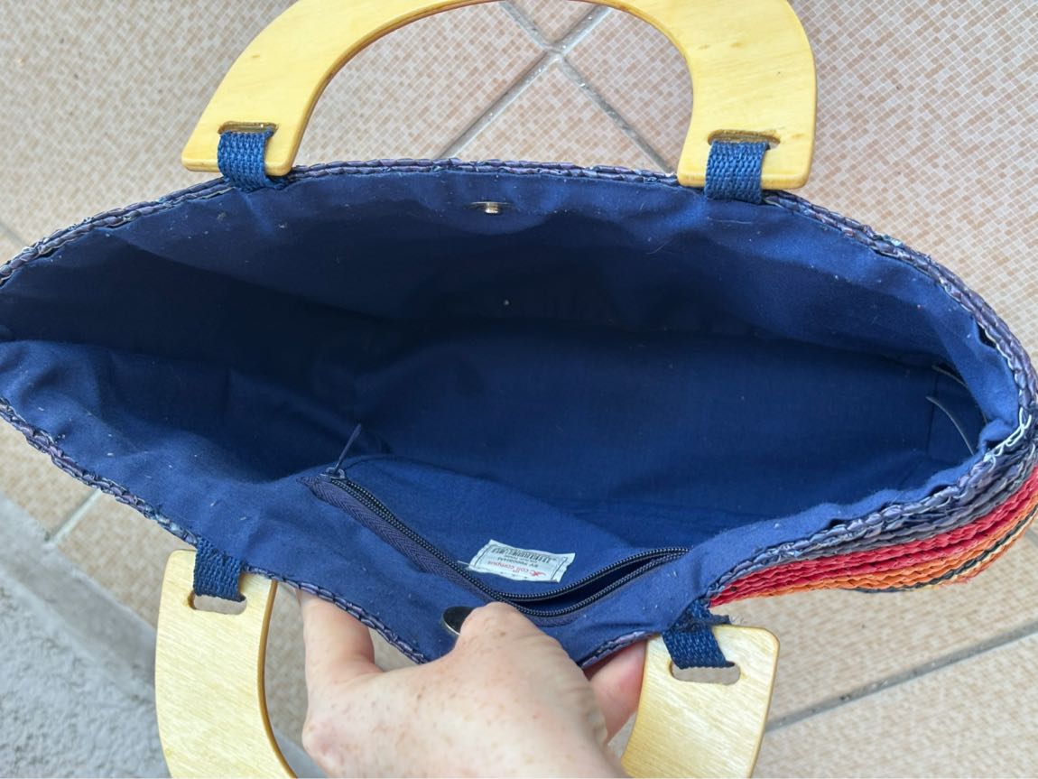 Hasır Çizgili tote Çanta — görsel 5/7