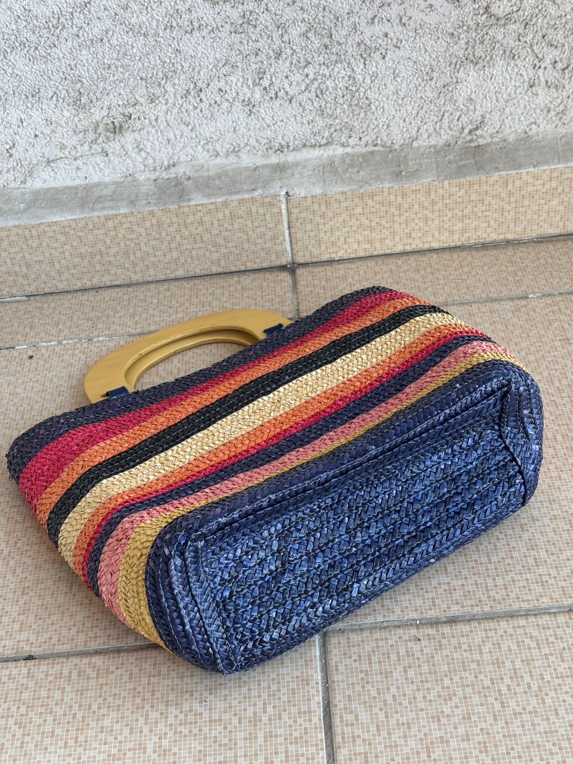 Hasır Çizgili tote Çanta — görsel 4/7