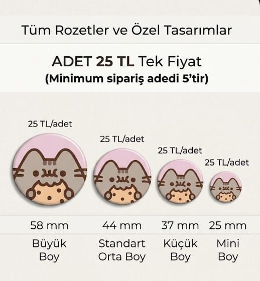 Mini Boy 25mm Rozet Seti Hologramlı YENİ — görsel 8/9