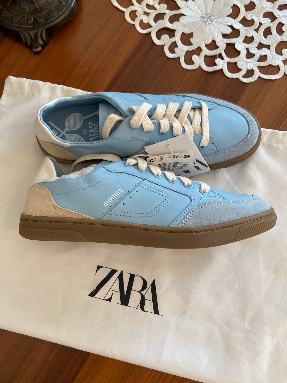 Zara %100 Deri Mavi Sneaker — görsel 5/11